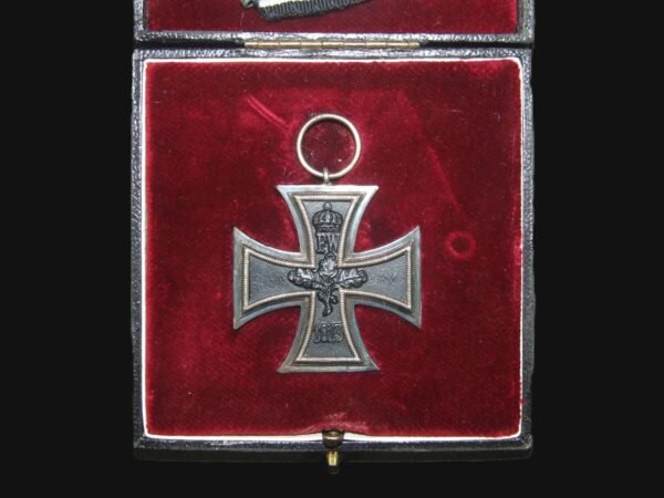 1914 Iron Cross Second Class by Klein und Quenzer with Austrian Trifold ribbon + Case in Gallantry & honours