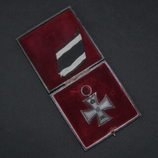 1914 Iron Cross Second Class by Klein und Quenzer with Austrian Trifold ribbon + Case in Gallantry & honours