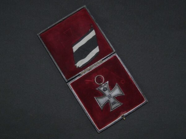 1914 Iron Cross Second Class by Klein und Quenzer with Austrian Trifold ribbon + Case in Gallantry & honours
