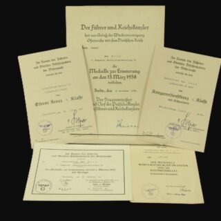 5 German WW2 Award Documents in Singles
