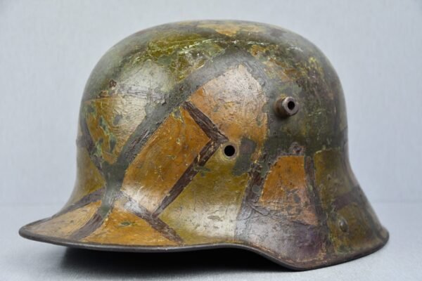 WW1 Germann M16 ‘Mimikri’ camouflage helmet St.66 - Image 4