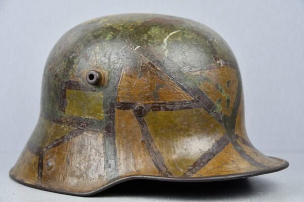 WW1 Germann M16 ‘Mimikri’ camouflage helmet St.66 - Image 6