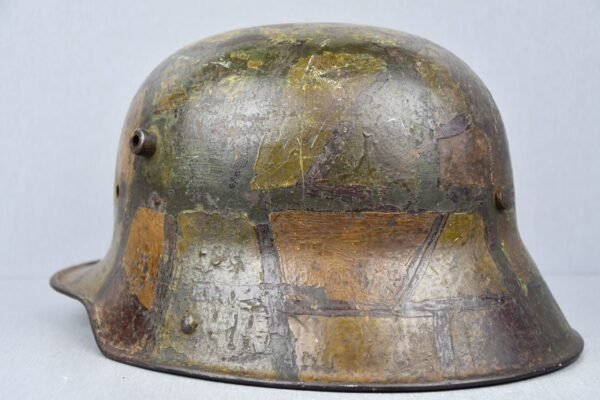 WW1 Germann M16 ‘Mimikri’ camouflage helmet St.66 - Image 10