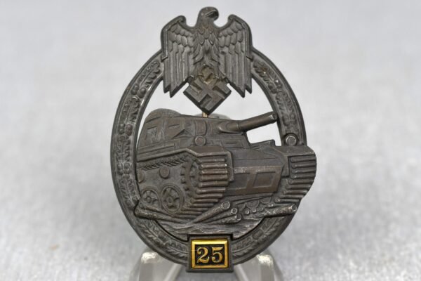 Panzer assault badge ’25’ in silver by Gustav Brehmer