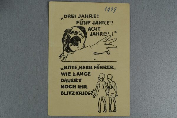RARE WW2 German resistance anti-Hitler/ anti-war propaganda post card