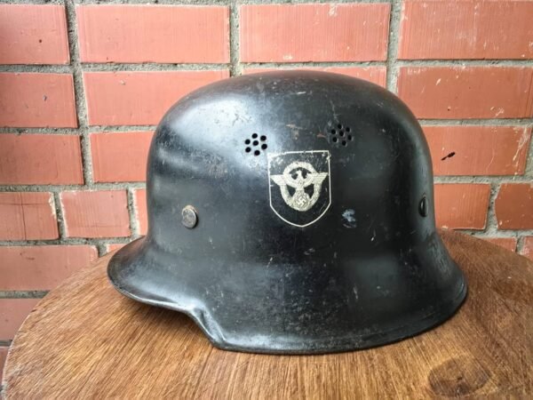 Original German WWII M34 Fire/Police Helmet - Image 3