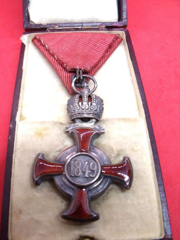 Austria - Imperial Franz Joseph Order Silver Cross of Merit with crown Cased in Gallantry & honours