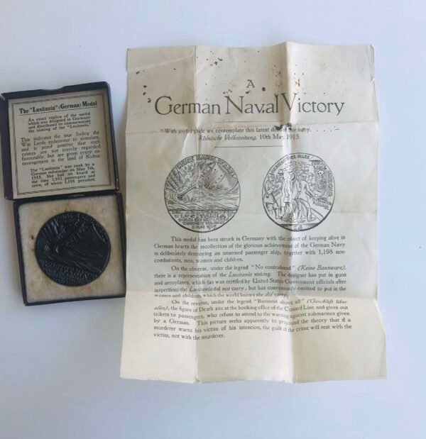 Boxed Lusitania medal in Casuality