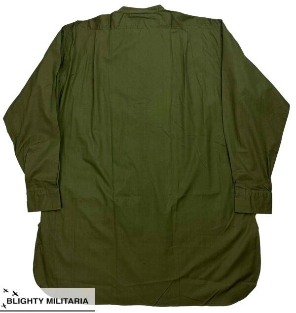 Deadstock Original 1950s British Army Officer's Poplin Cotton Collarless Shirt - Size 17 in Shirts