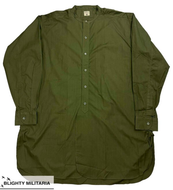 Deadstock Original 1950s British Army Officer's Poplin Cotton Collarless Shirt - Size 17 in Shirts