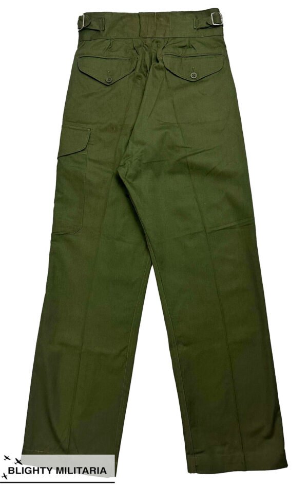 Deadstock Original 1954 Dated British Army 1950 Pattern Jungle Green Trousers - Size 7 in Trousers & shorts