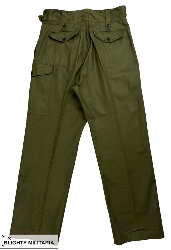 Deadstock Original 1966 Dated Australian 1950 Pattern Jungle Green Trousers - Size 38x34 in Trousers & shorts