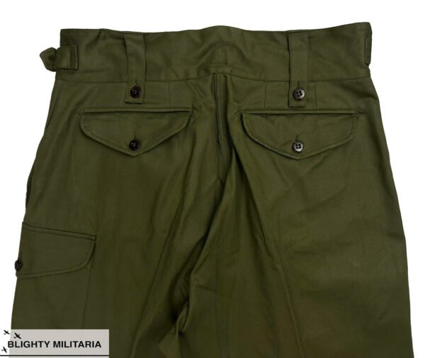 Deadstock Original 1966 Dated Australian 1950 Pattern Jungle Green Trousers - Size 38x34 in Trousers & shorts