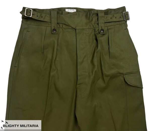 Deadstock Original 1966 Dated Australian 1950 Pattern Jungle Green Trousers - Size 38x34 in Trousers & shorts