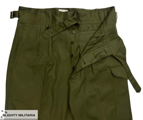 Deadstock Original 1966 Dated Australian 1950 Pattern Jungle Green Trousers - Size 38x34 in Trousers & shorts