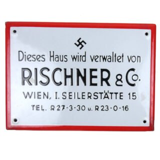 'Dieses Haus wird verwaltet von' Enamel Sign