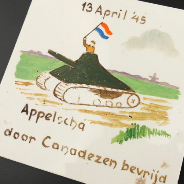 Dutch 'Appelscha door Canadezen bevrijd' Ceramic Tile