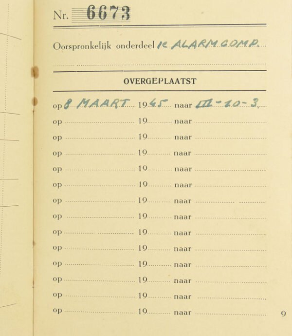 Dutch 'Landwacht Nederland' Soldbuch