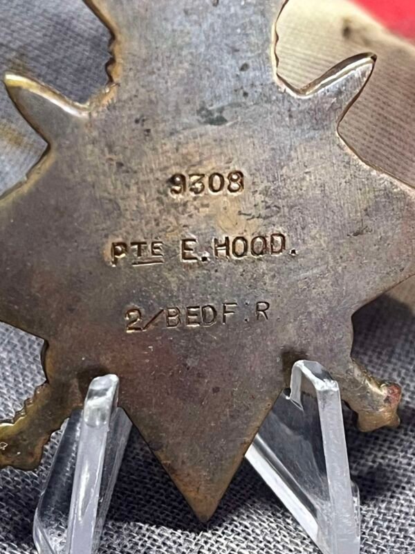 Early 1914 Star Casualty. Hood. 2nd Bedfordshire Regiment. KIA Ypres. Menin Gate. in Casuality