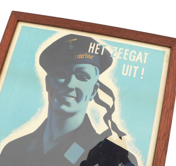 Framed Dutch 'Kriegsmarine' recruitment poster