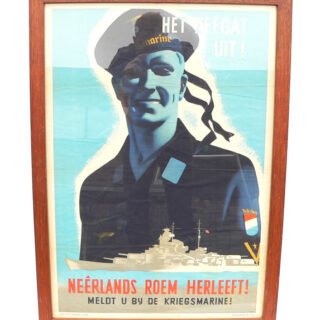 Framed Dutch 'Kriegsmarine' recruitment poster