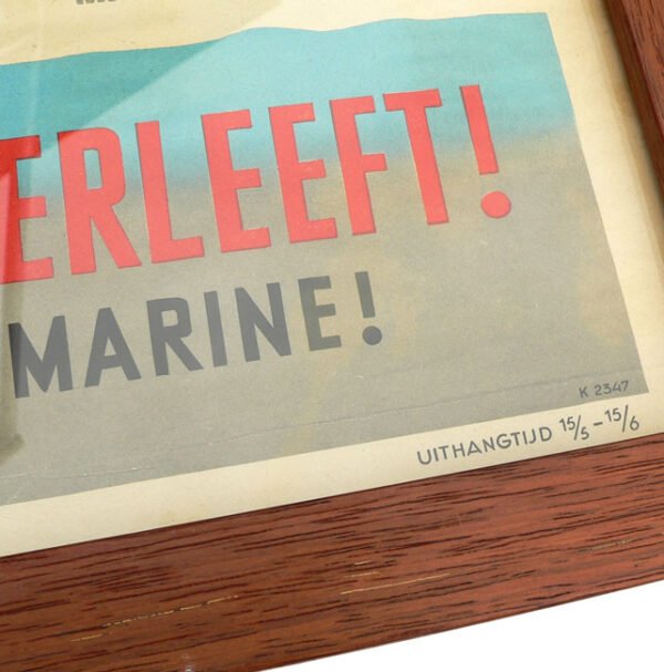Framed Dutch 'Kriegsmarine' recruitment poster