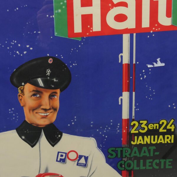 Framed Dutch 'Winterhulp' Propaganda Poster