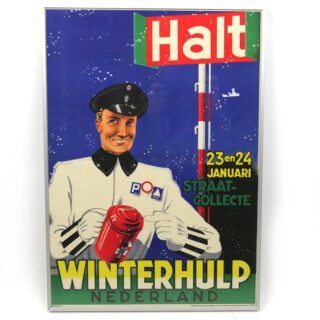 Framed Dutch 'Winterhulp' Propaganda Poster