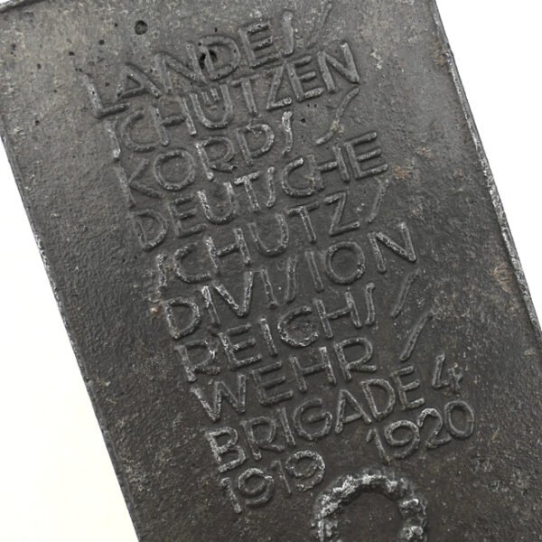 Freikorps Cast Iron Plaque 1920