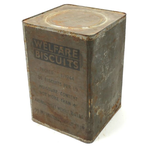 Full unissued British Welfare Biscuits Tin 1944