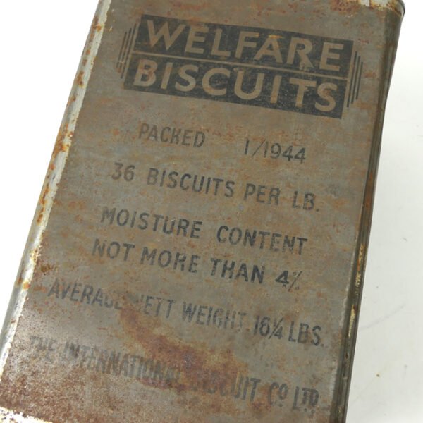 Full unissued British Welfare Biscuits Tin 1944