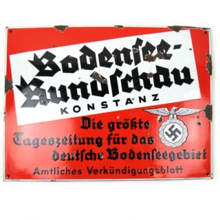 German 'Bodensee Rundschau' Newspaper Enamel Sign