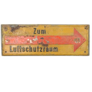 German 'Zum Luftschutzraum' Sign on Wood