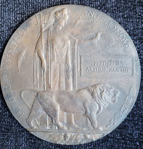 Great War Death Plaque (Austin) in Casuality