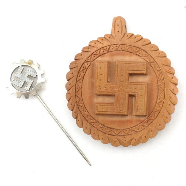 Hand carved wooden German Swastika Necklace Hanger