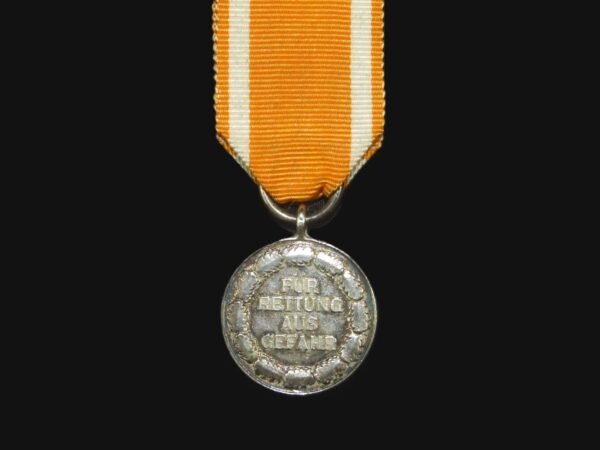 III Reich period Half Size Miniature Life Saving Medal. in Gallantry & honours
