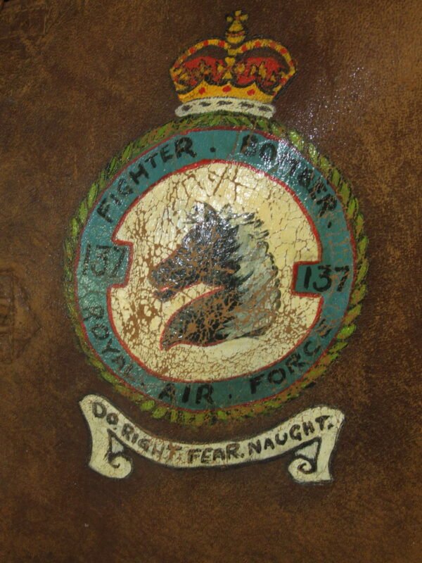 Leather Jerkin with 137 Squadron Painted Crest. in WW2 jackets & coats