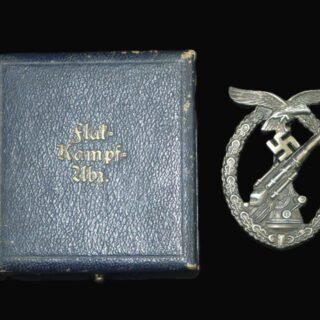 Luftwaffe Flak badge in case of issue by Assmann. in General medals