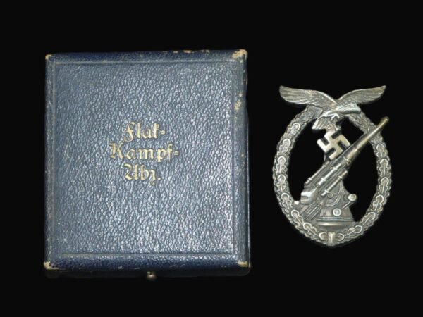 Luftwaffe Flak badge in case of issue by Assmann. in General medals