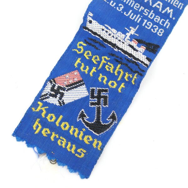 NS-Marinebund Gummersbach 1938 Cloth Tinnie
