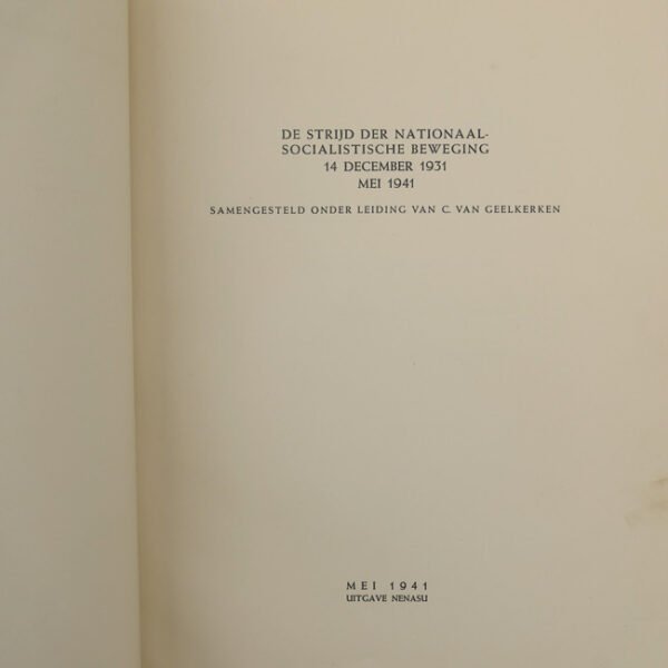 NSB Book: 'Voor Volk en Vaderland'