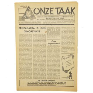 NSB Newspaper 'Onze Taak' 19 September 1941