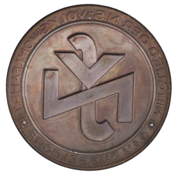 NSV Door Plaque 'Gau Düsseldorf'