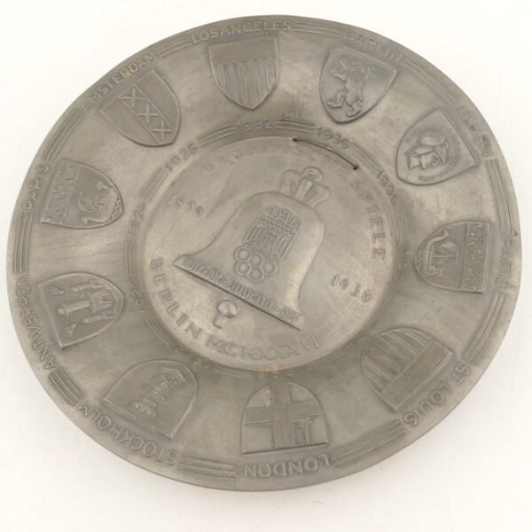 Olympic Games 1936 Pewter Plate