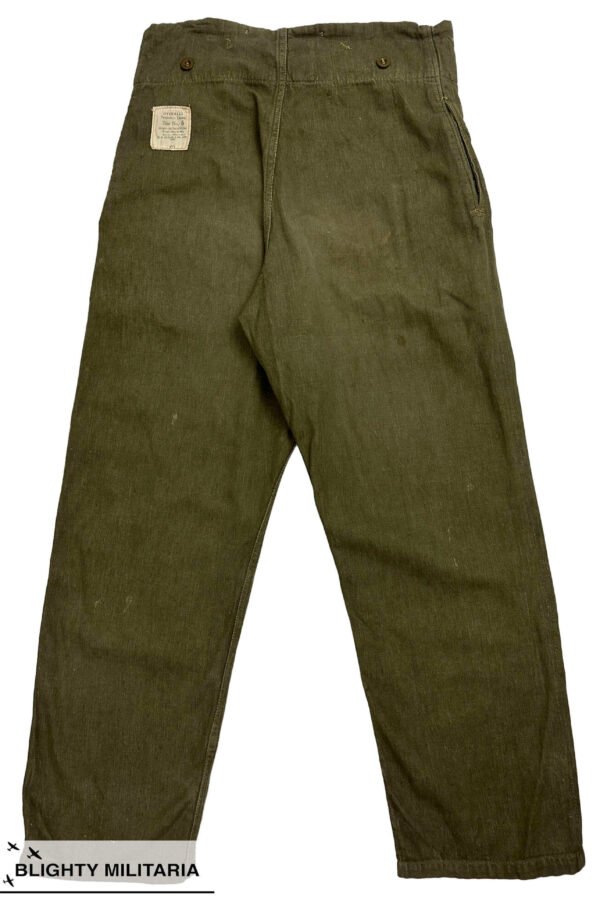 Original 1944 Dated British Army Denim Battledress Trousers - Size 6 in Trousers & shorts