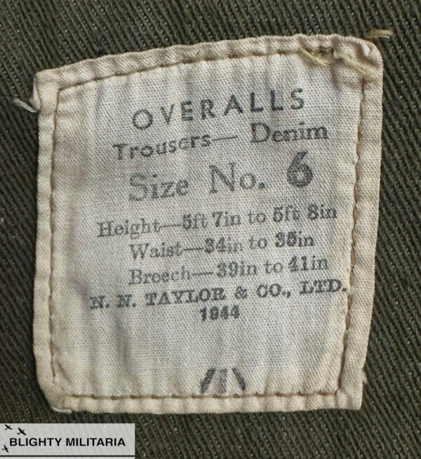 Original 1944 Dated British Army Denim Battledress Trousers - Size 6 in Trousers & shorts