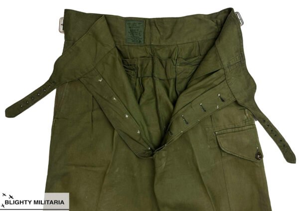 Original 1950s British Army 1950 Pattern Jungle Green Trousers - Size 8 34x32 in Trousers & shorts