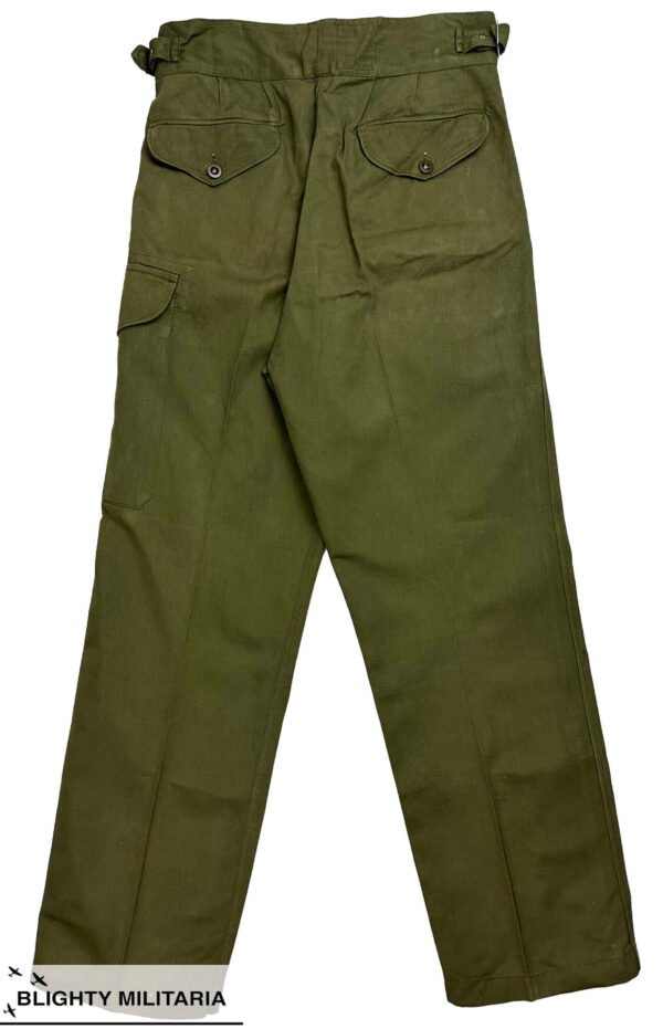 Original 1950s British Army 1950 Pattern Jungle Green Trousers - Size 8 34x32 in Trousers & shorts