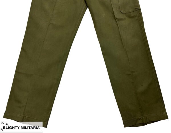 Original 1950s British Army 1950 Pattern Jungle Green Trousers - Size 8 34x32 in Trousers & shorts