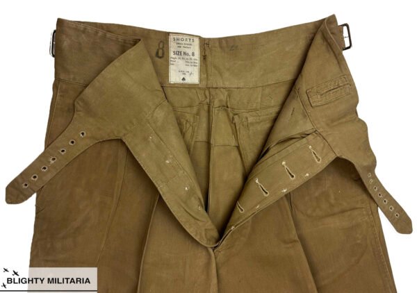 Original 1955 Dated 1950 Pattern Khaki Drill Shorts - Size 8 in Trousers & shorts